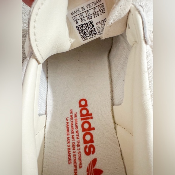 Adidas Somba OG Wonder Beige Cream White Better Scarlet Real Cow Fur Womens US 8 - Picture 6 of 6